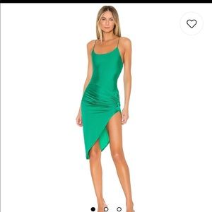 Superdown: Eva Twisted Slit Dress in Green